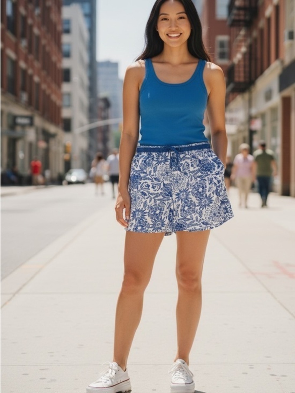 Vintage Esprit Blue Floral Pull-On Women’s Shorts